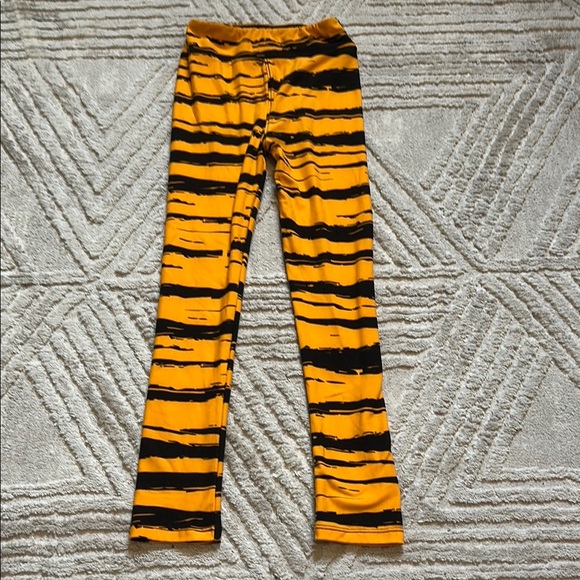 Kids orange and Black Striped Leggings- LULAROE - Picture 1 of 2